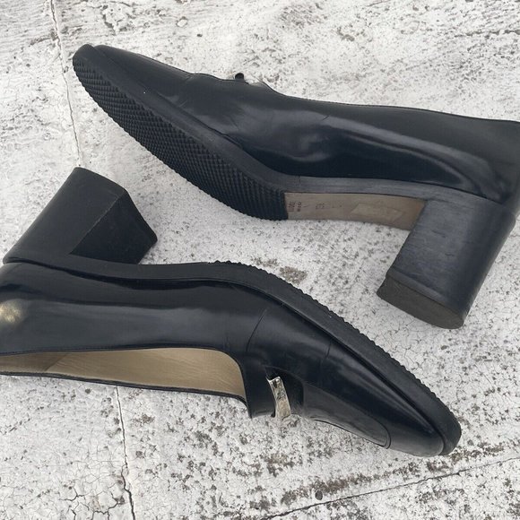 Gucci Women Shoes Black Leather Vintage Pull On Shoes Made In Italy Size 35.5C - Picture 8 of 12